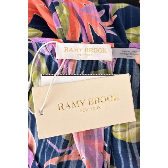 Ramy Brook Asher Floral-Print Mini Dress XS Resort Vacation Tropical Cruise - Picture 12 of 13